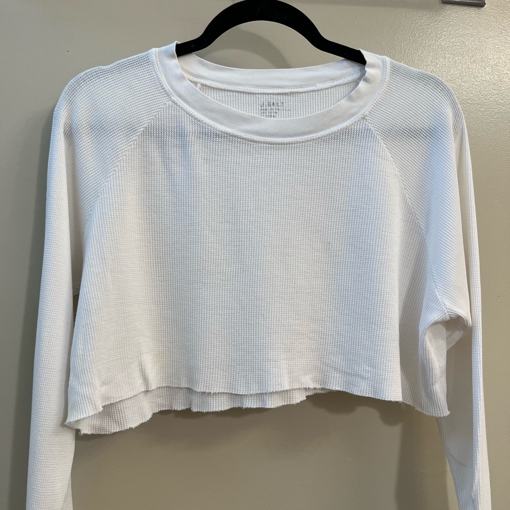 Brandy Melville White Waffle Knit Long Sleeve